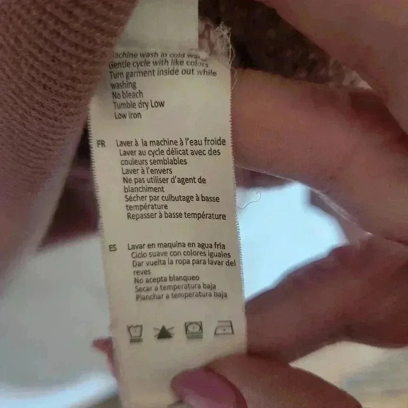 Cabin Fever Dusty Rose Oversized Kangaroo Pocket Style Hoodie Size S/M - Picture 9 of 11